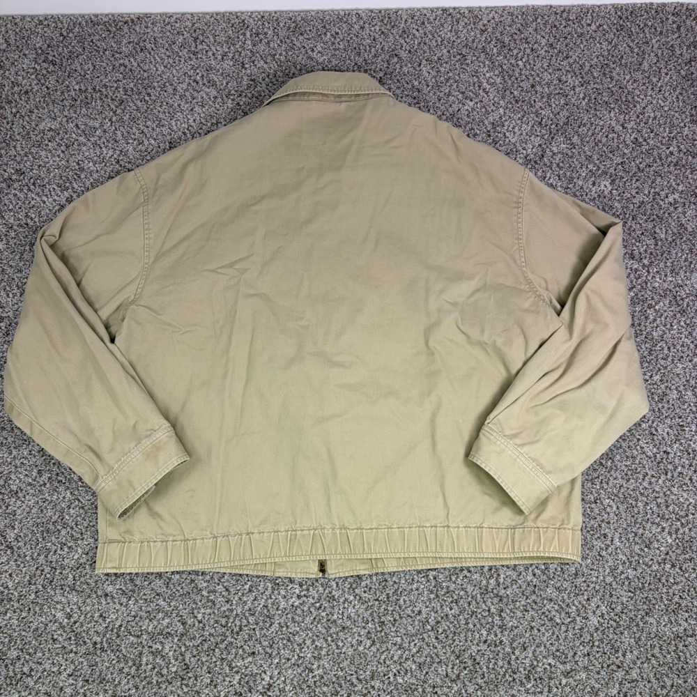 Polo Ralph Lauren Mens XL Harrington Jacket Tan Khaki Plaid Lined Cotton Twill - Picture 8 of 14